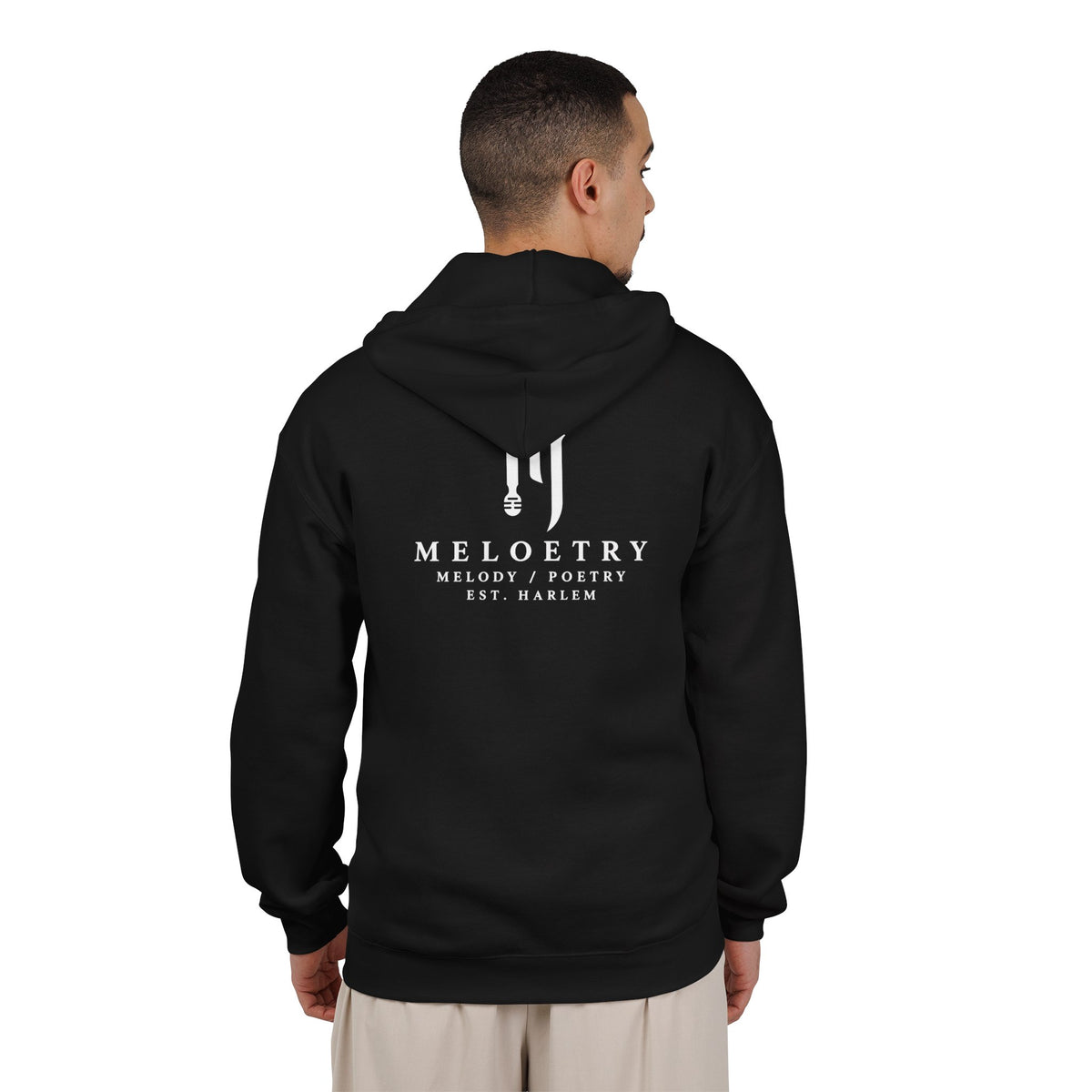Zip-Up Hoodie with Abstract White Paint Drip Design