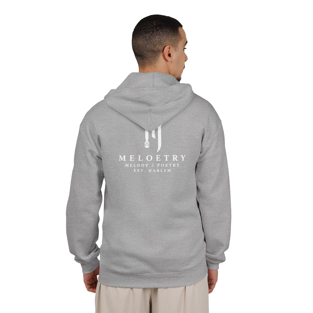 Zip-Up Hoodie with Abstract White Paint Drip Design