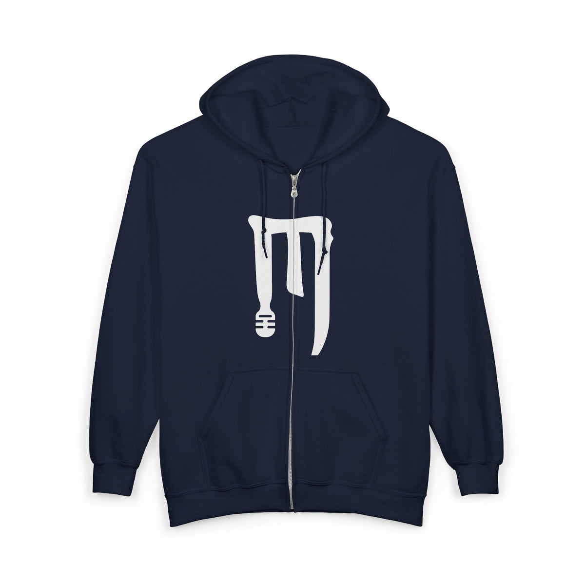 Zip-Up Hoodie with Abstract White Paint Drip Design