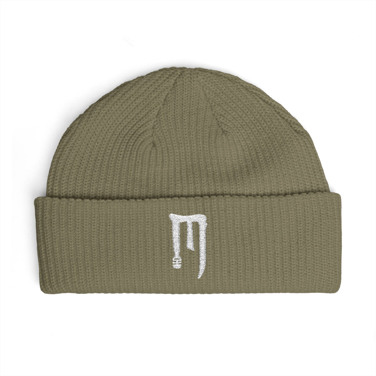 Ember Drip Cuff Beanie — Minimal Gothic Knit Hat