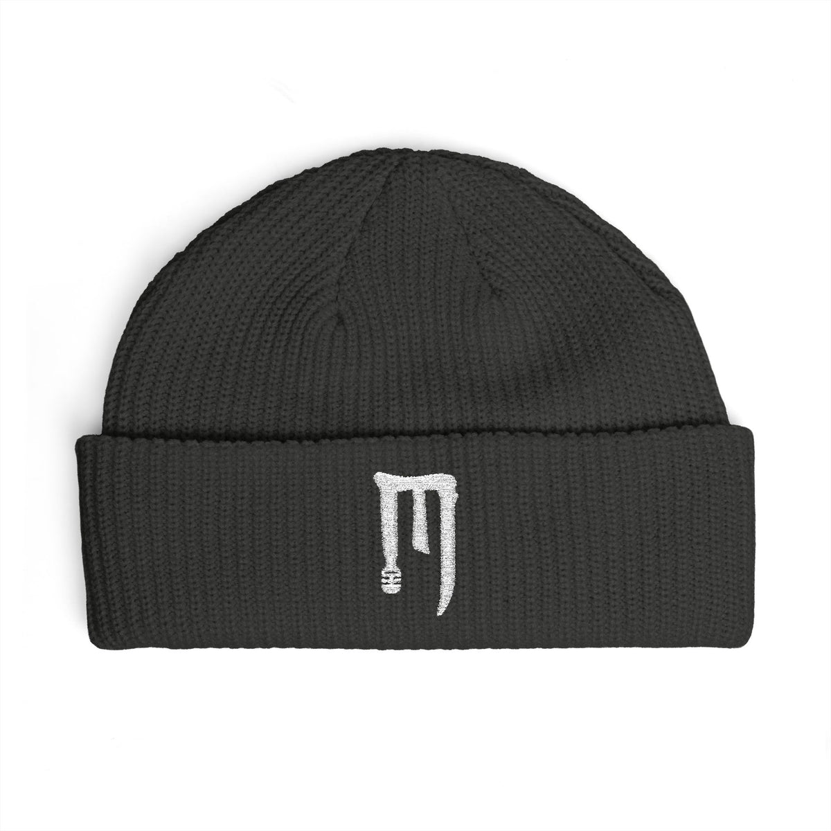 Ember Drip Cuff Beanie — Minimal Gothic Knit Hat