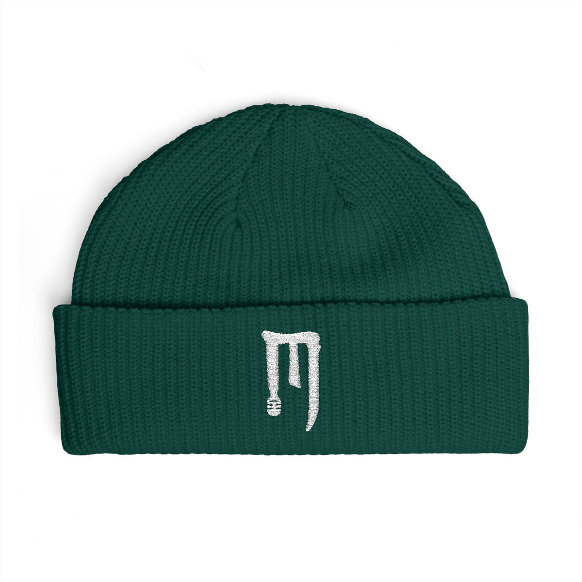 Ember Drip Cuff Beanie — Minimal Gothic Knit Hat