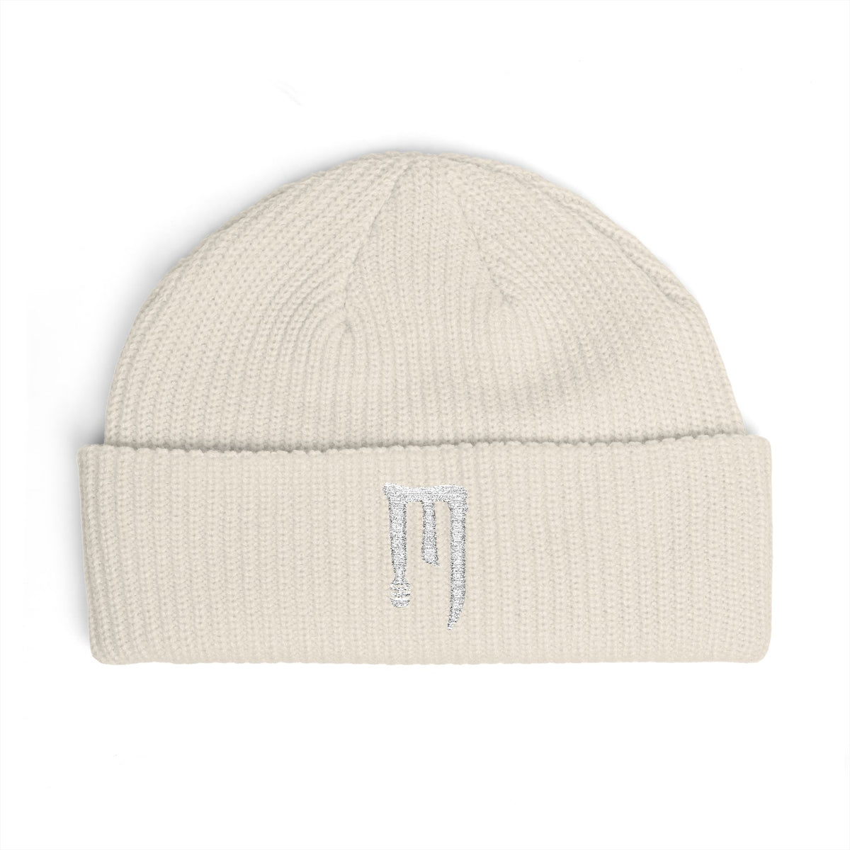Ember Drip Cuff Beanie — Minimal Gothic Knit Hat