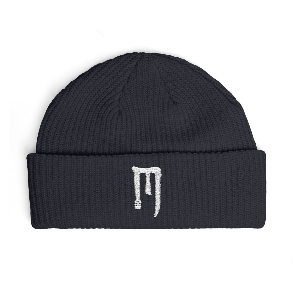 Ember Drip Cuff Beanie — Minimal Gothic Knit Hat