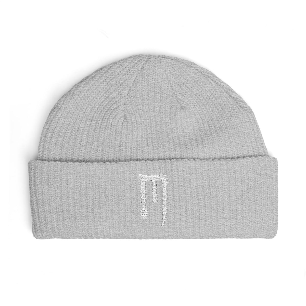 Ember Drip Cuff Beanie — Minimal Gothic Knit Hat