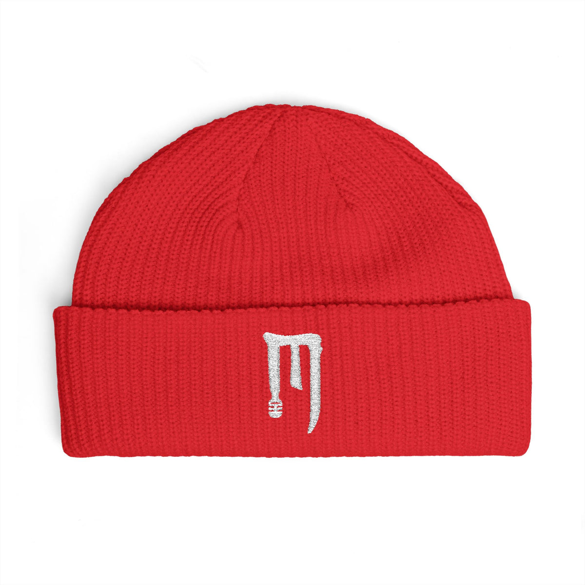Ember Drip Cuff Beanie — Minimal Gothic Knit Hat