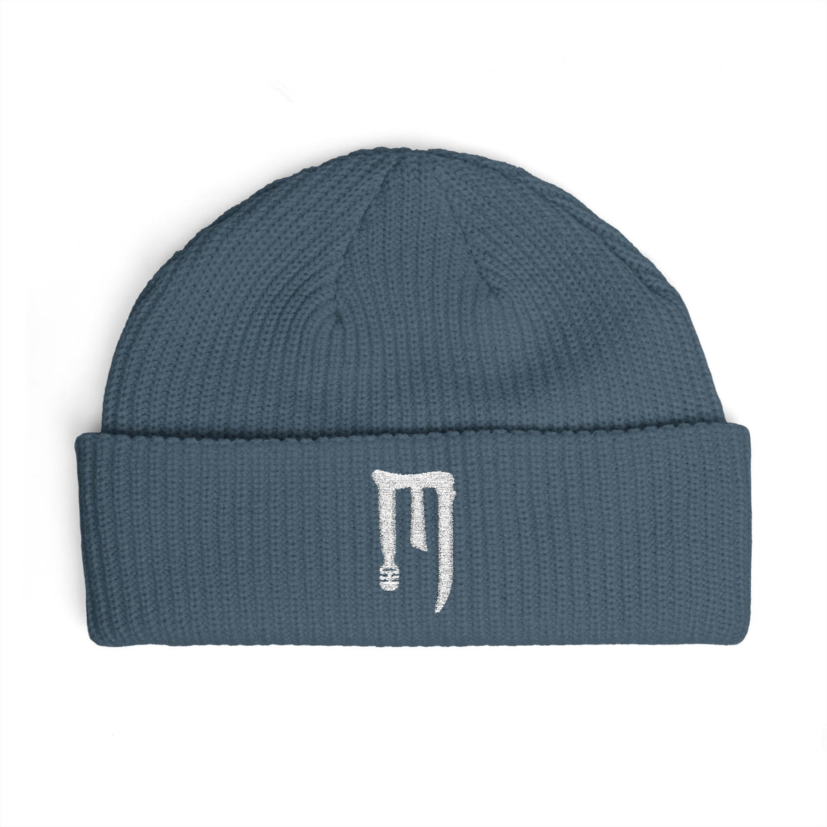 Ember Drip Cuff Beanie — Minimal Gothic Knit Hat