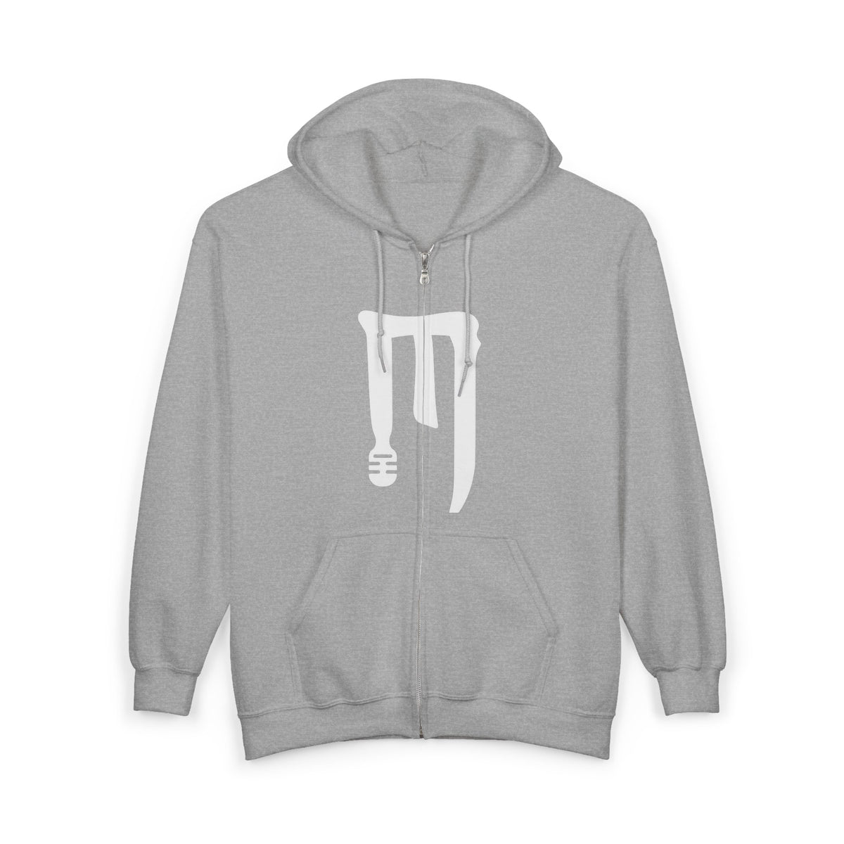 Zip-Up Hoodie with Abstract White Paint Drip Design
