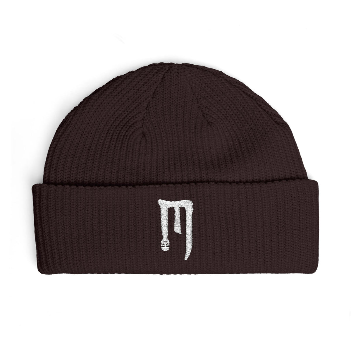 Ember Drip Cuff Beanie — Minimal Gothic Knit Hat