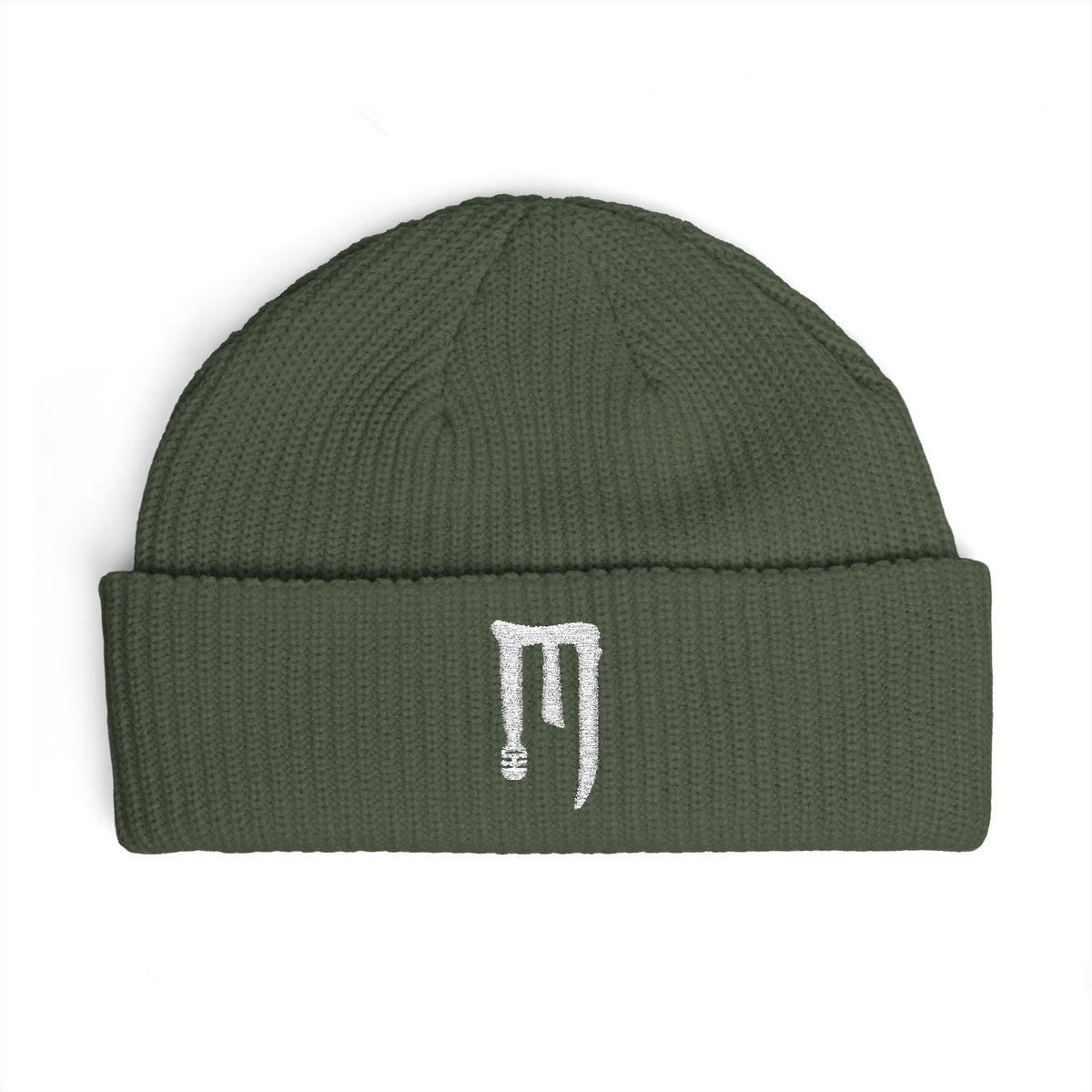 Ember Drip Cuff Beanie — Minimal Gothic Knit Hat