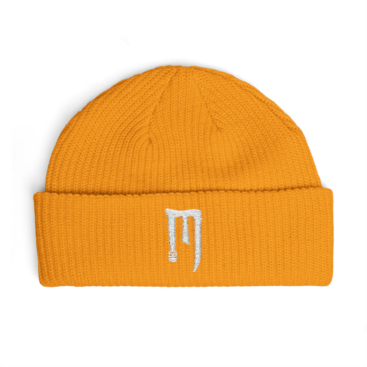 Ember Drip Cuff Beanie — Minimal Gothic Knit Hat