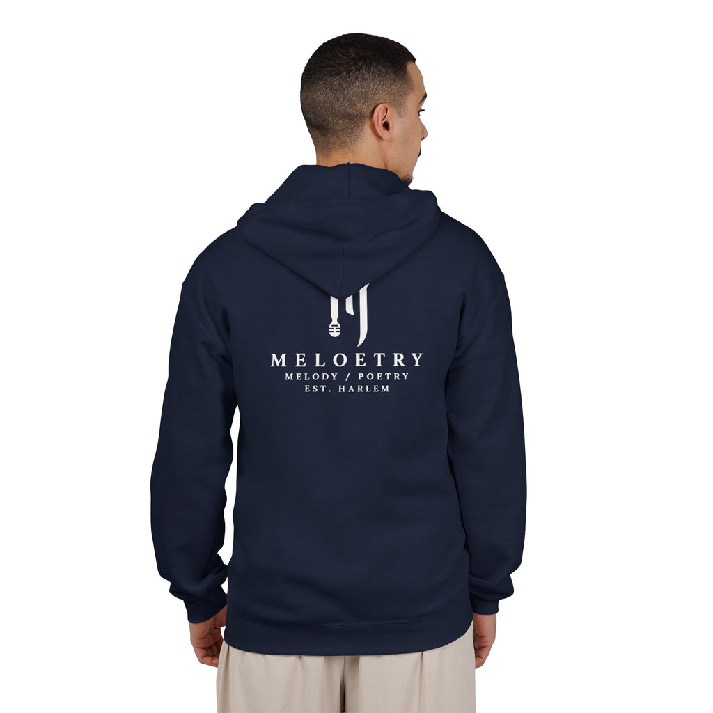 Zip-Up Hoodie with Abstract White Paint Drip Design